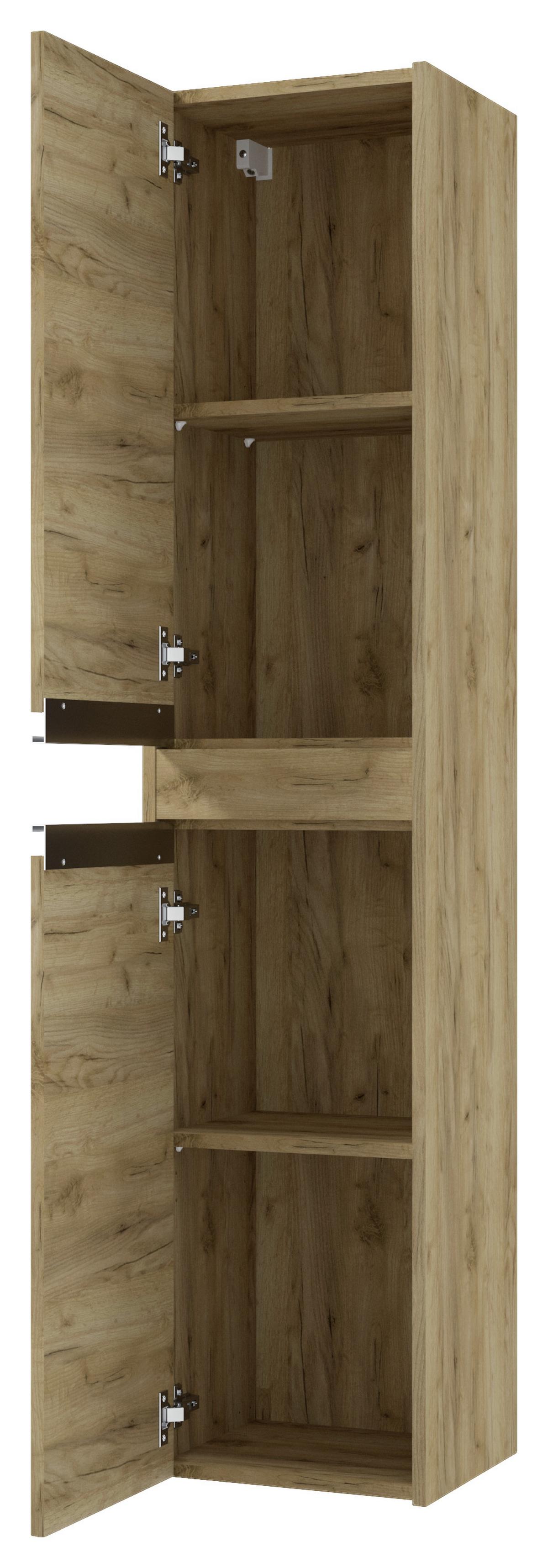 Hängender Hochschrank Mit Soft Close Nena B: 35cm Eiche Dekor - Eichefarben, MODERN, Holzwerkstoff (35/160/30cm) - MID.YOU