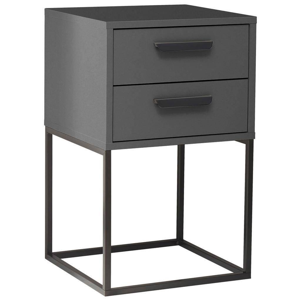 Nachtkästchen Graphit/Schwarz H: 65 cm Suna