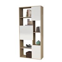Praktický regál se spoustou úložného prostoru, š: 80 cm - Sonoma dub/vysoce lesklá bílá, Moderní, kompozitní dřevo (80/180/29.5cm) - Xora