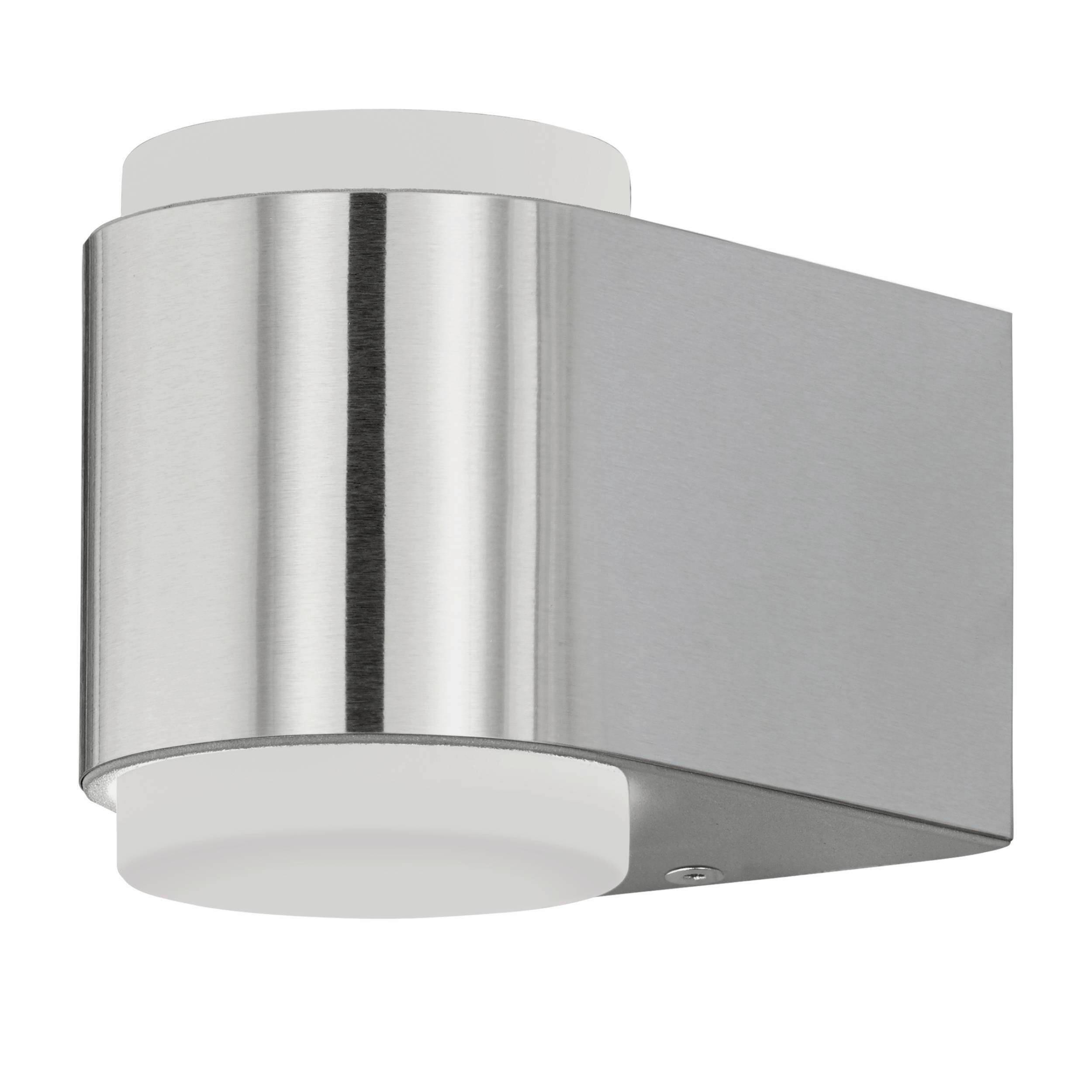 Außenwandleuchte Briones 3w Metall Kunststoff, Wandmontage - Edelstahlfarben/Weiß, Design, Kunststoff/Metall (9,5/8,5/12,5cm) - Eglo