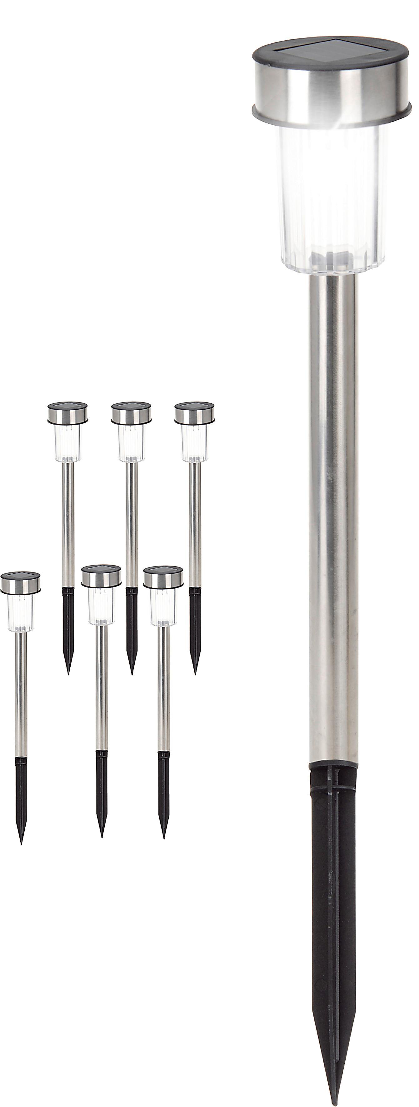 Solárne svietidlo Sixtie V: 36,5cm, 6ks/bal. - farba ušľachtilej ocele/chrómová, kov (4,8/36,5cm) - Modern Living