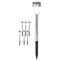 Solárne svietidlo Sixtie V: 36,5cm, 6ks/bal. - farba ušľachtilej ocele/chrómová, kov (4,8/36,5cm) - Modern Living