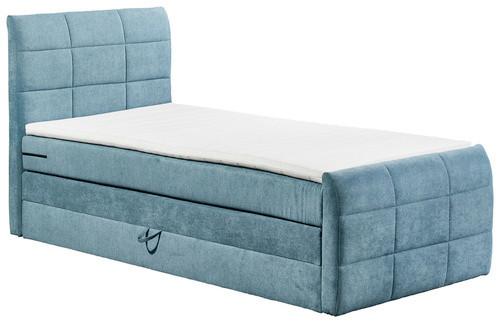 Boxspring postel  KUBA 100x200 cm modrá - modrá, Basics, kompozitní dřevo/textil (100/200cm) - MID.YOU