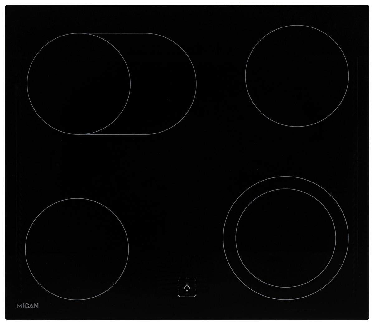 Herdset Hshdb73s - Schwarz, Basics, Glas/Metall (60/60,5/31,5cm) - Mican