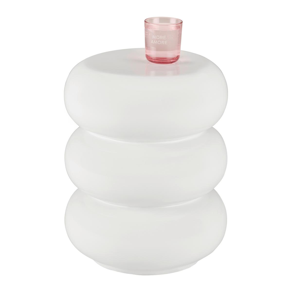 PRÍRUČNÝ STOLÍK HOLLY -TREND- - biela, Lifestyle, kameň (35/43/35cm) - Premium Living
