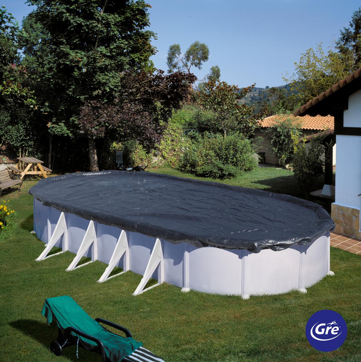 Poolabdeckplane Winterabdeckplane - Schwarz, KONVENTIONELL, Kunststoff (560/1030cm) - Gre