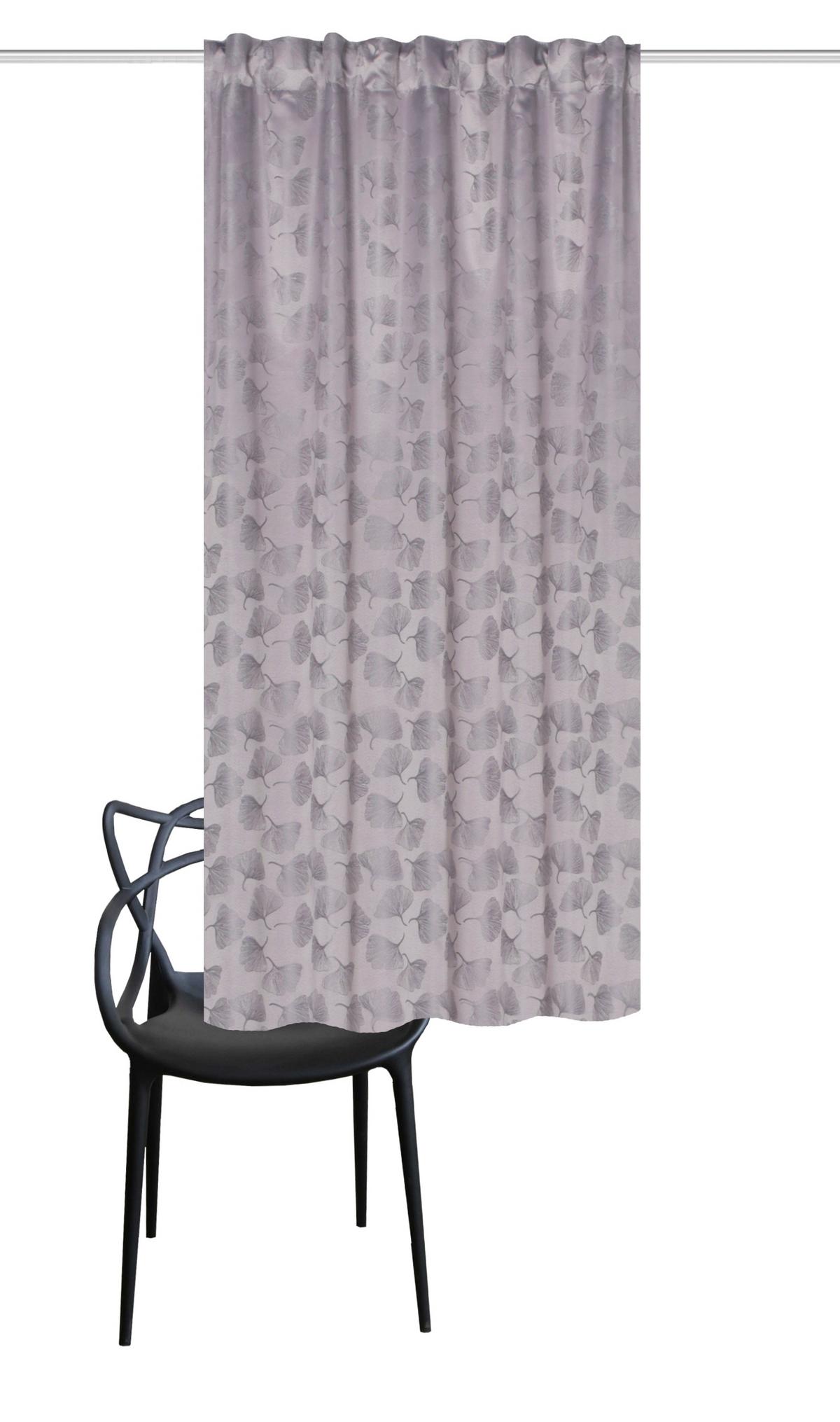 Fertigvorhang Gingko - Grau, Trend, Textil (135/175cm)