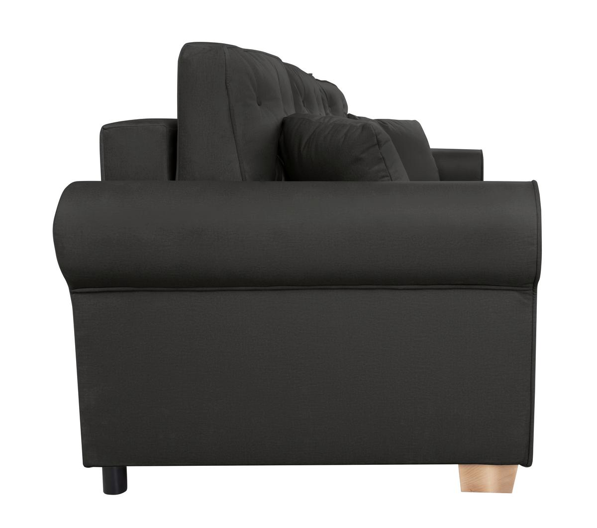 Schlafsofa Arles, Schwarz 25 B: 240 Cm - Buchefarben/Schwarz, Design, Textil (240/94/98cm) - MID.YOU