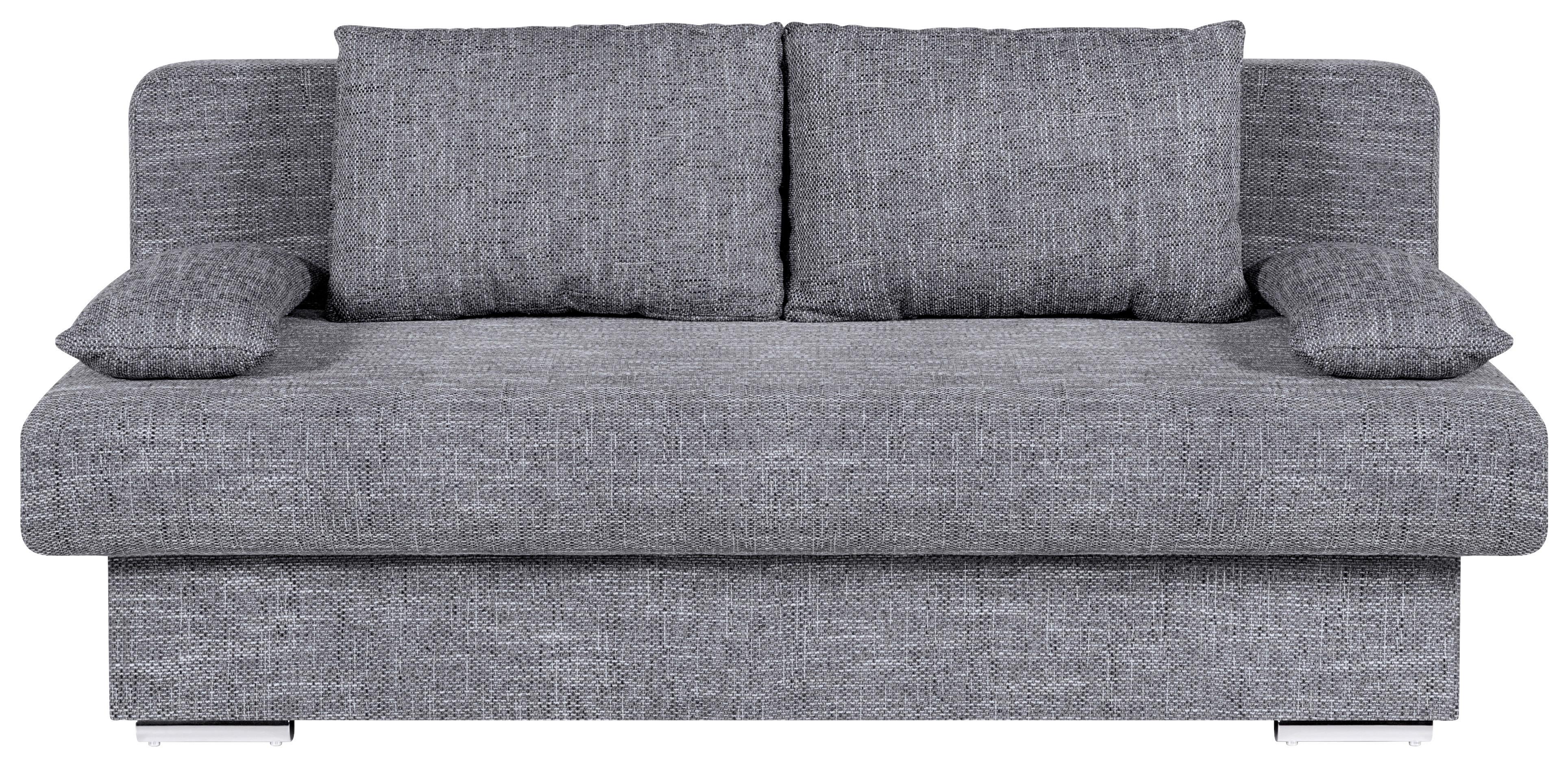 Rozkládací pohovka BORA, šedá, s úložným prostorem - šedá/černá, Design, kompozitní dřevo/textil (193/85/86cm) - P & B