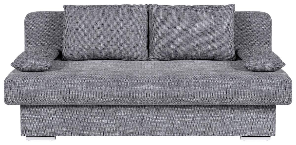 Rozkládací pohovka BORA, šedá, s úložným prostorem - šedá/černá, Design, kompozitní dřevo/textil (193/85/86cm) - P & B