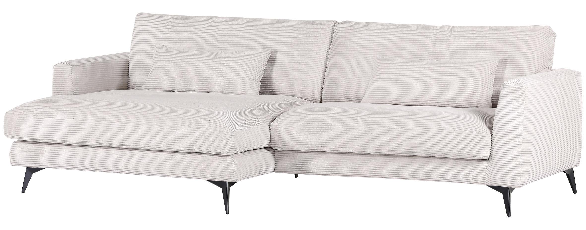 Ecksofa Macau, Beige S: 140x270 cm - Beige/Schwarz, LIFESTYLE, Textil (140/270cm) - Livetastic