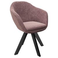 Armlehnstuhl Amanda Rosa Gepolstert - Schwarz/Rosa, KONVENTIONELL, Textil/Metall (61/80/57cm) - Playboy