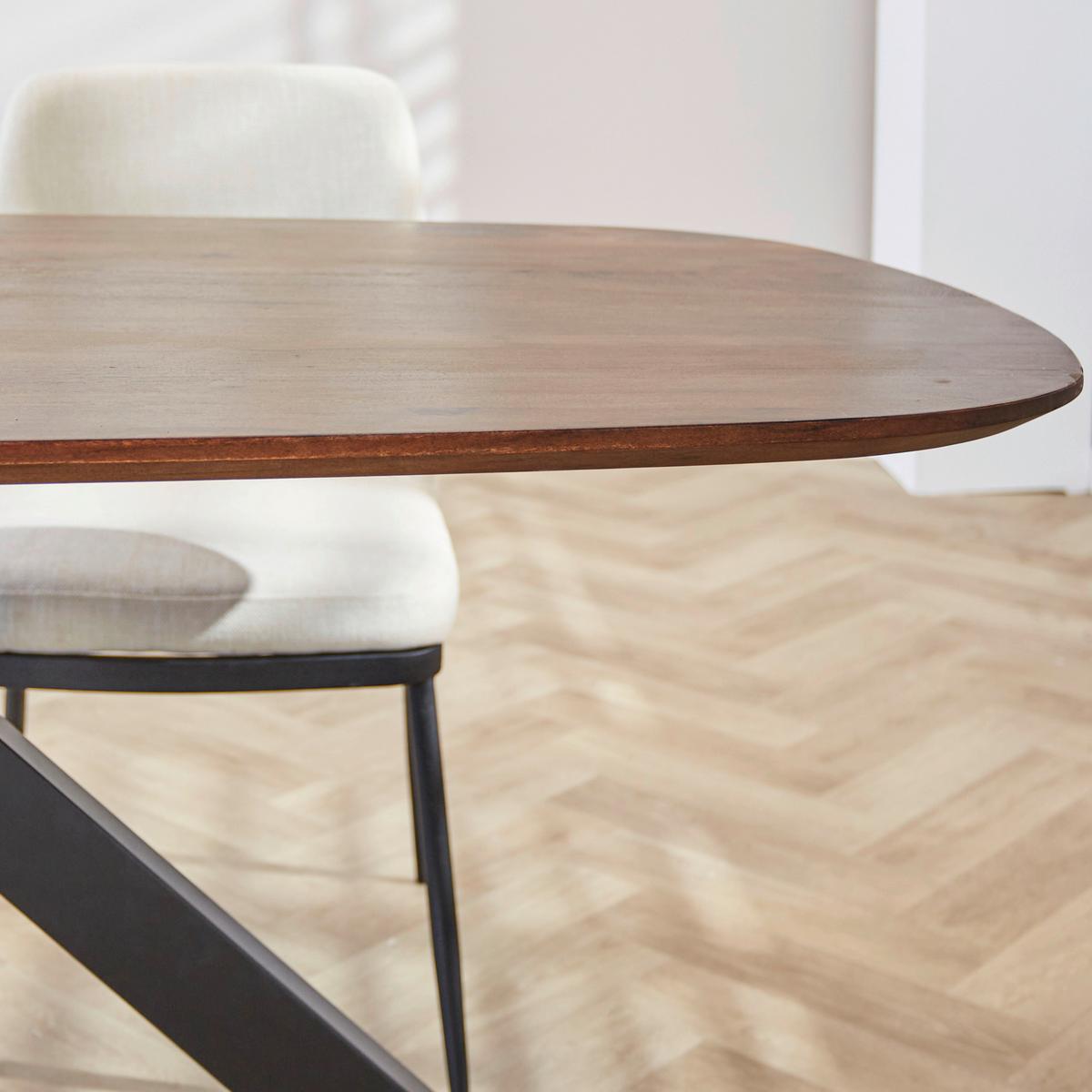 Esstisch Akazie/Schwarz - Schwarz/Braun, Design, Holz/Metall (160/100/76cm) - MID.YOU