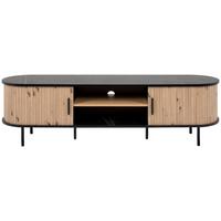 TV-Element Kajsa Schwarz/Eiche Dekor B: 160 cm - Eichefarben/Schwarz, Trend, Holzwerkstoff (160/45/40cm)