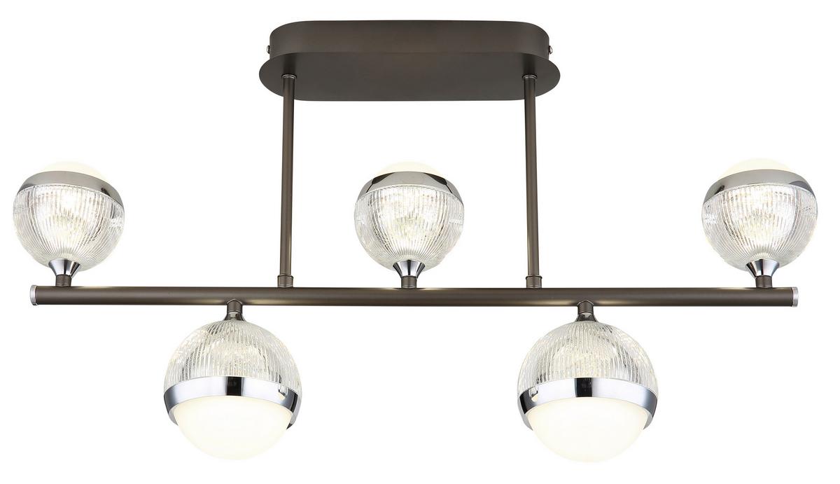 LED-Deckenleuchte 56011-5d - Klar/Chromfarben, KONVENTIONELL, Kunststoff/Metall (65/11/37cm) - Globo
