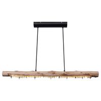 Hängeleuchte Felicitas H: 150 Cm 1-Flammig - Schwarz/Naturfarben, Basics, Holz/Kunststoff (100/8/150cm) - Globo