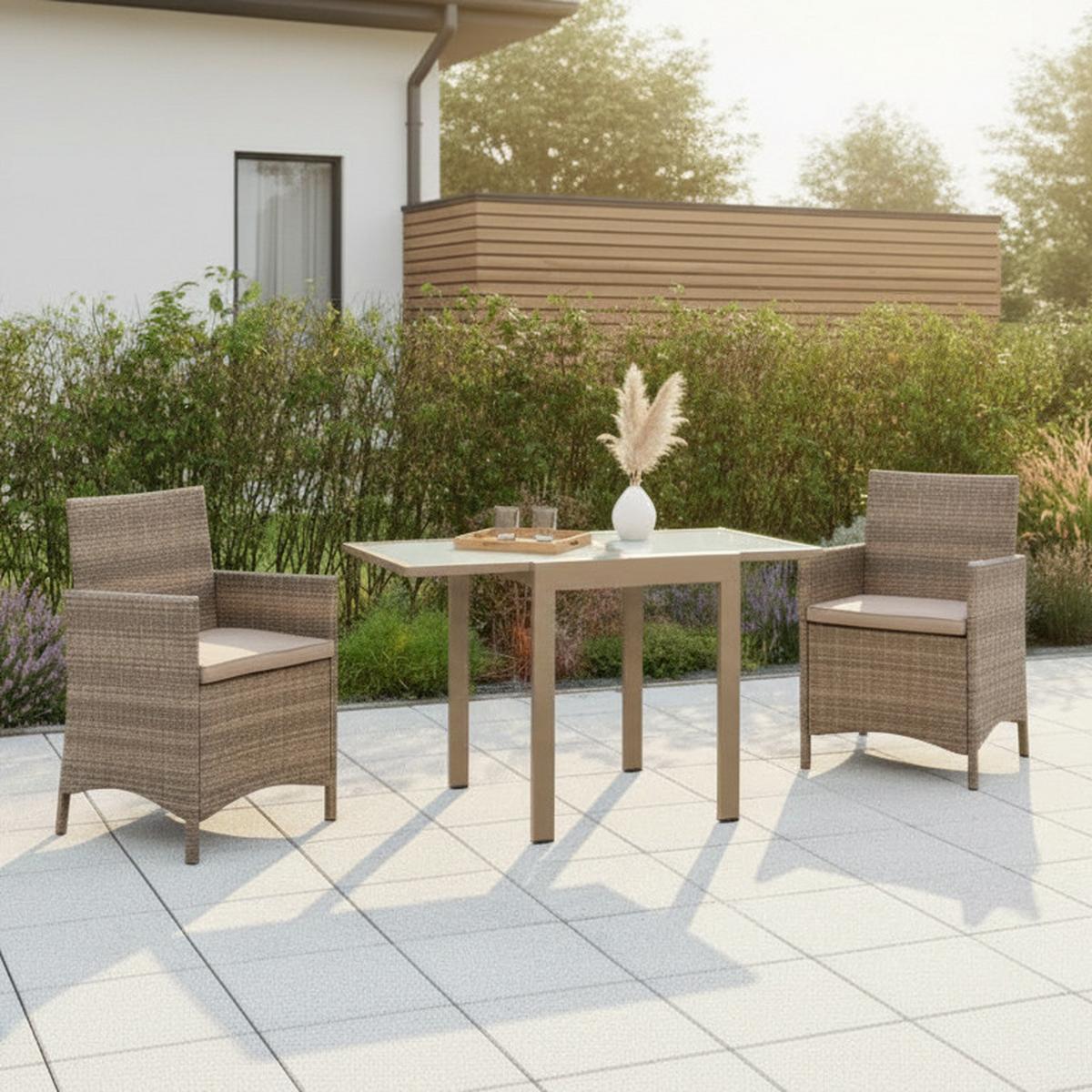 Gartenset Treviso - Naturfarben, MODERN, Kunststoff/Metall - Gardenson