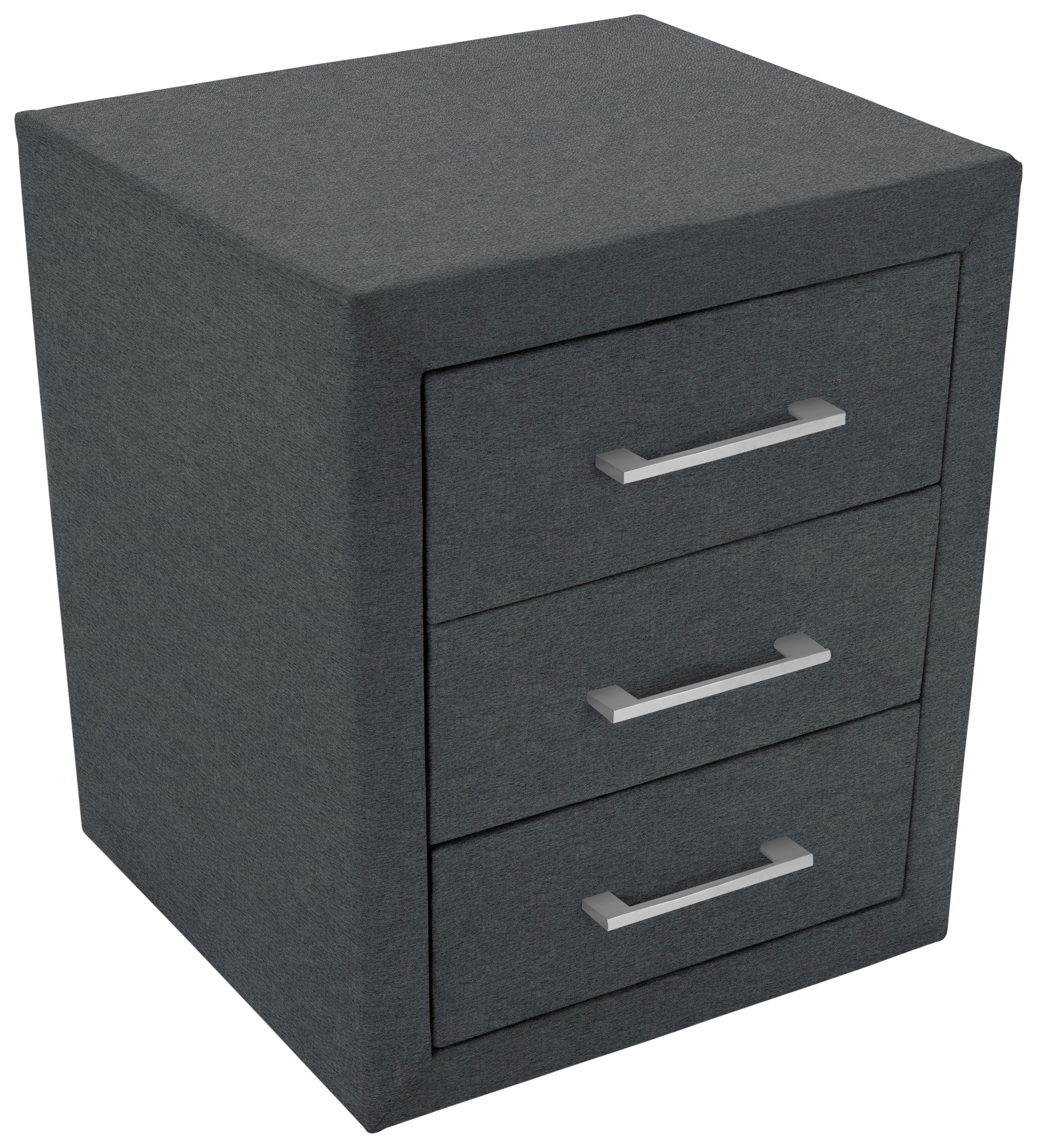 Nachtkästchen Tina - Dunkelgrau/Hellgrau, KONVENTIONELL, Textil (56/60/40,5cm)