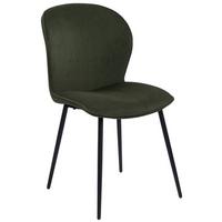 Čalouněná židle EVELYN, olivová - černá/olivově zelená, Konvenční, kov/textil (43/82/58,5cm) - MID.YOU