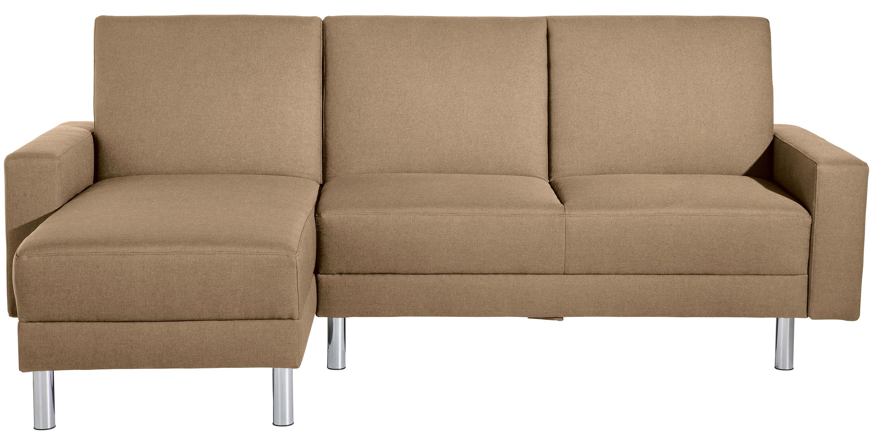 Ecksofa Mit Schlaffunktion Just Fashion Sandfarben - Sandfarben/Chromfarben, KONVENTIONELL, Textil (152/230cm) - Max Winzer