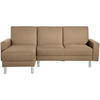 Ecksofa mit Schlaffunktion Just Fashion Sandfarben - Sandfarben/Chromfarben, KONVENTIONELL, Textil (152/230cm) - Max Winzer