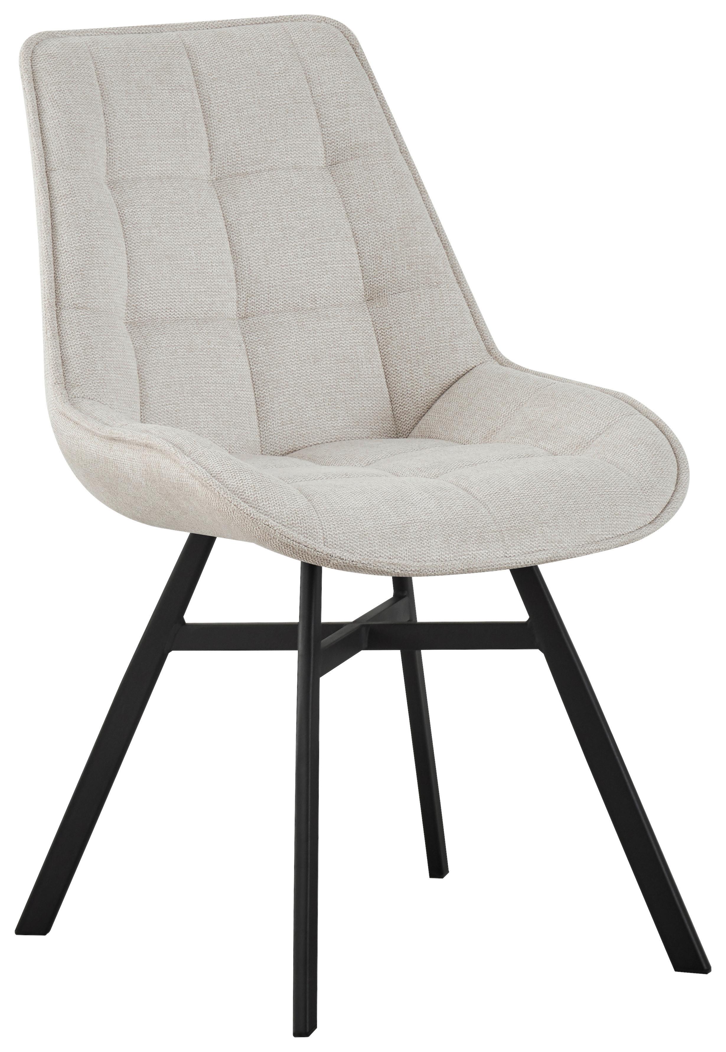 Stuhl Luna Beige - čierna/béžová, Modern, kov/drevo (53/87/61cm) - Mömax