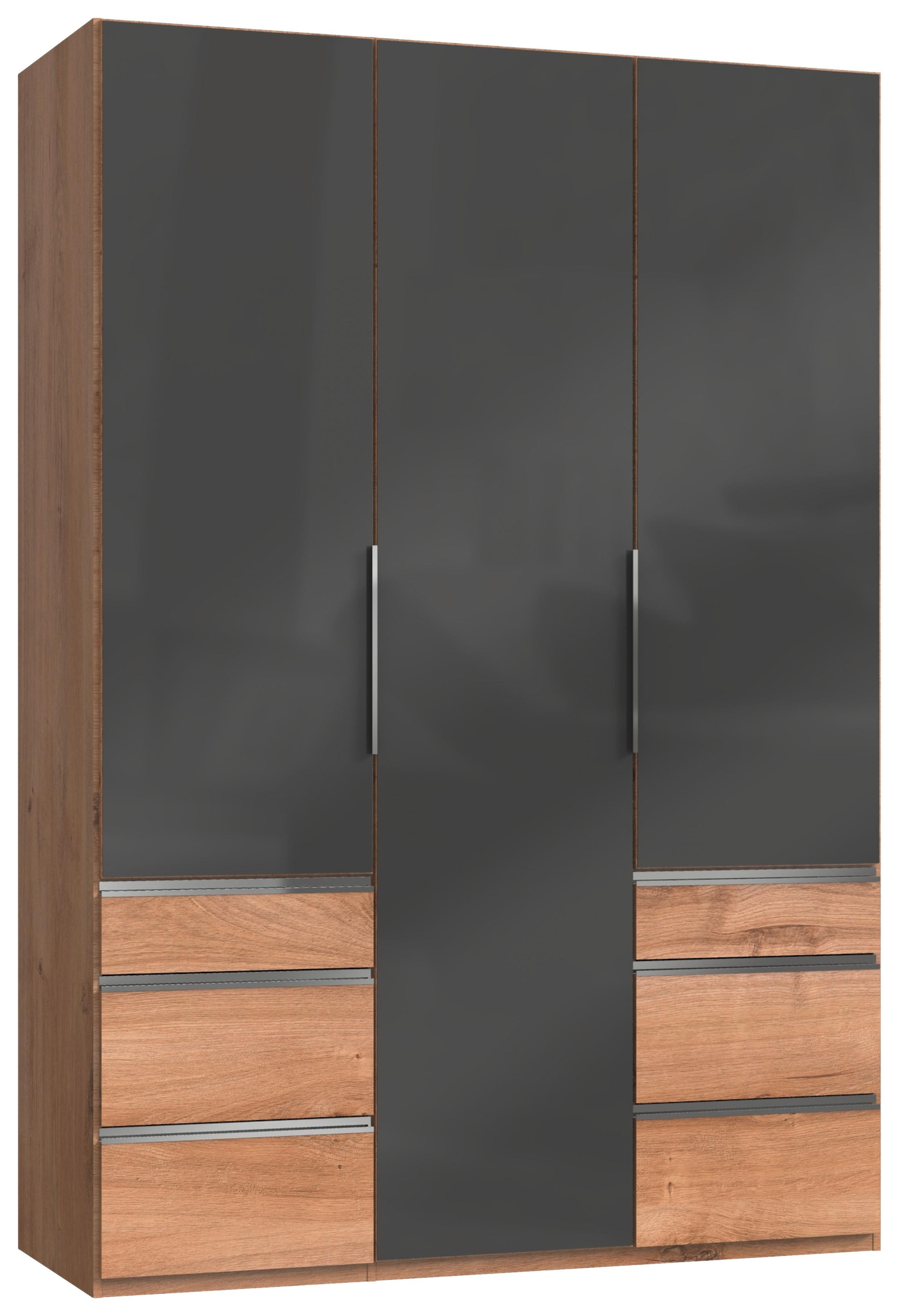 Drehtürenschrank 150cm Level, Grau/Eiche Dekor
