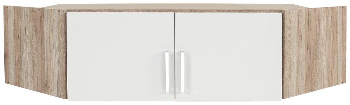 Nástavec na skříň Wien alpská bílá/ dub San Remo - bílá/barvy dubu, Konvenční, kompozitní dřevo/plast (120/39/54cm)