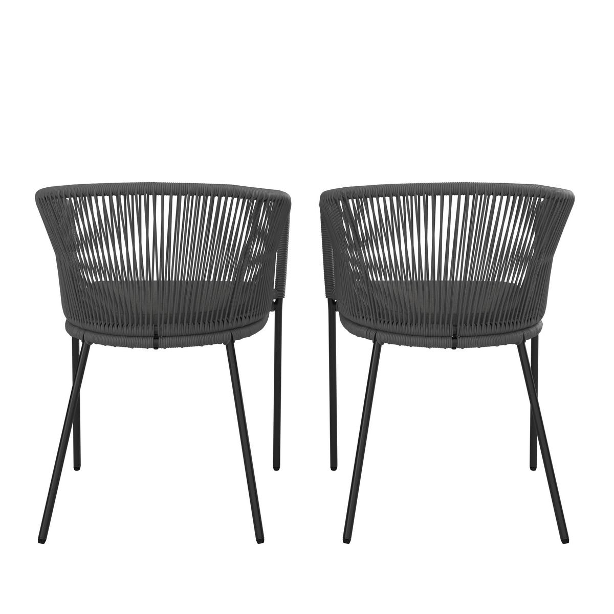 SADA ZAHRADNÍCH KŘESEL VICTOR - tmavě šedá, Moderní, kov/textil (56/59/78cm) - Bessagi Garden