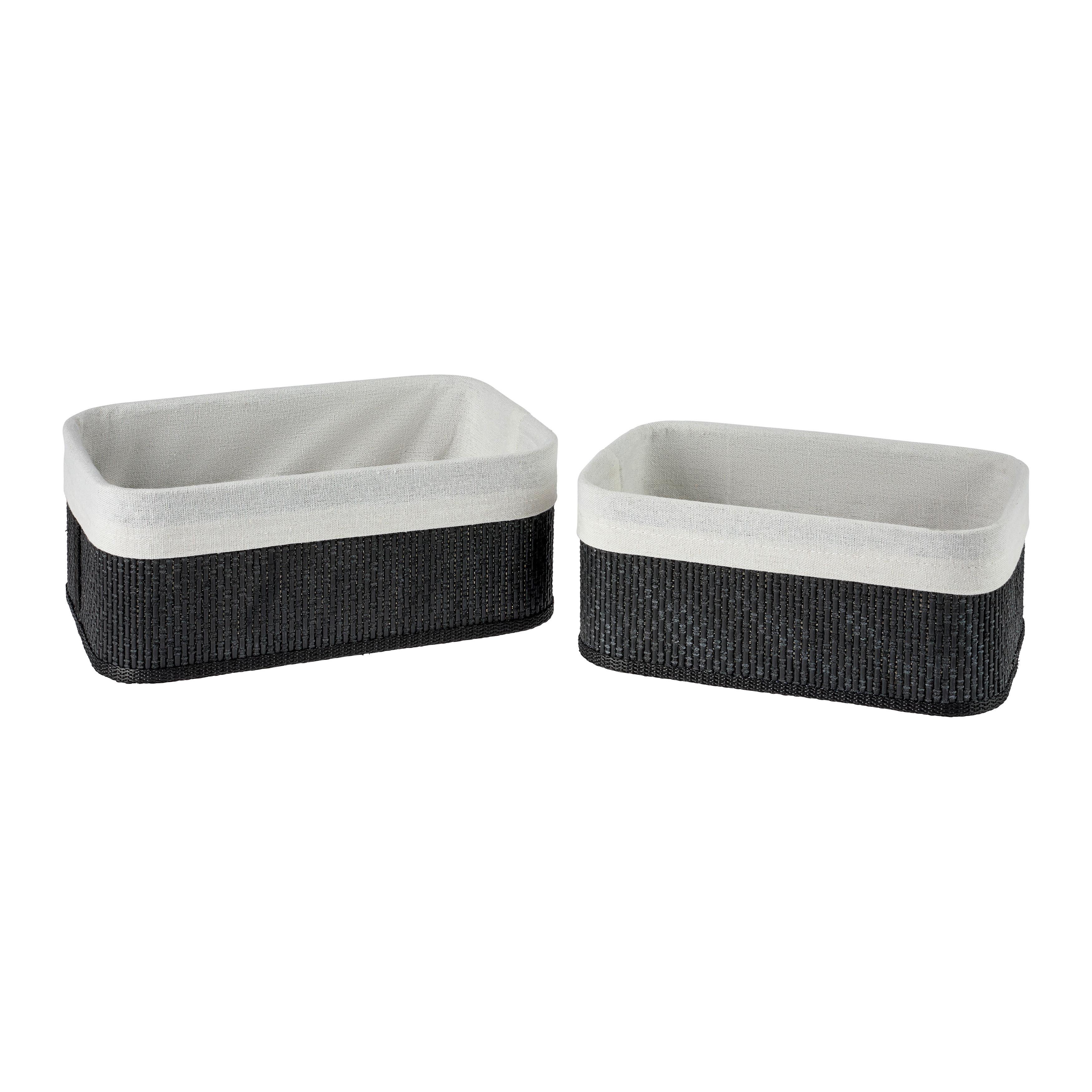 Košík 2ks set 1ks :27/10,5/16 1ks 24/10/16 - čierna/biela, kov/textil - Mömax