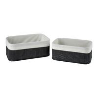 Košík 2ks set 1ks :27/10,5/16 1ks 24/10/16 - čierna/biela, kov/textil - Mömax