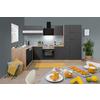 Eckküche Economy mit Geräten 172x310 cm Eiche/Grau Matt - Eichefarben/Grau, Basics, Glas/Holzwerkstoff (172/310cm) - Respekta