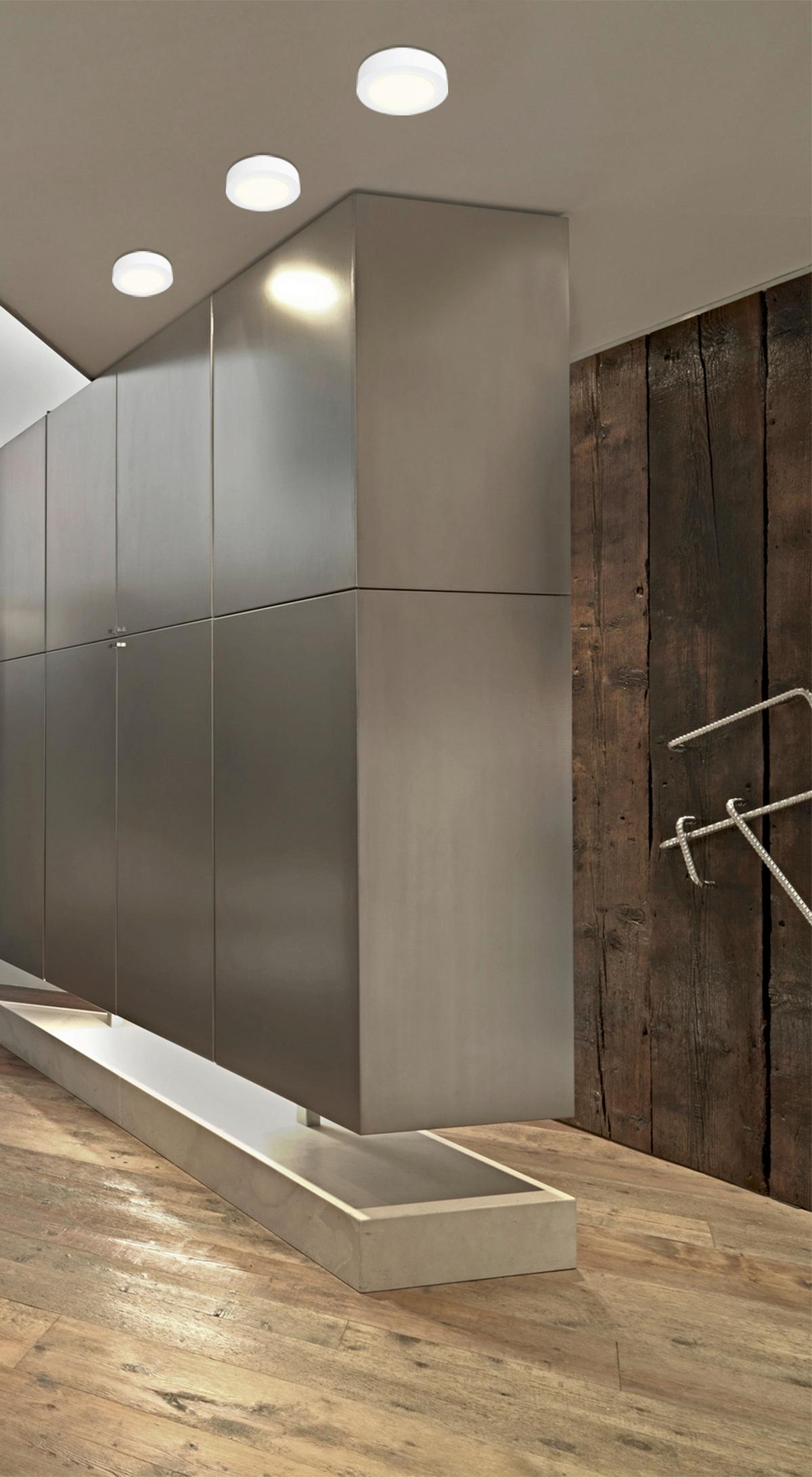 Led-deckenleuchte Ø 17 Cm 1-Flammig Rund - Weiß, Design, Kunststoff/Metall (17/4cm) - Näve