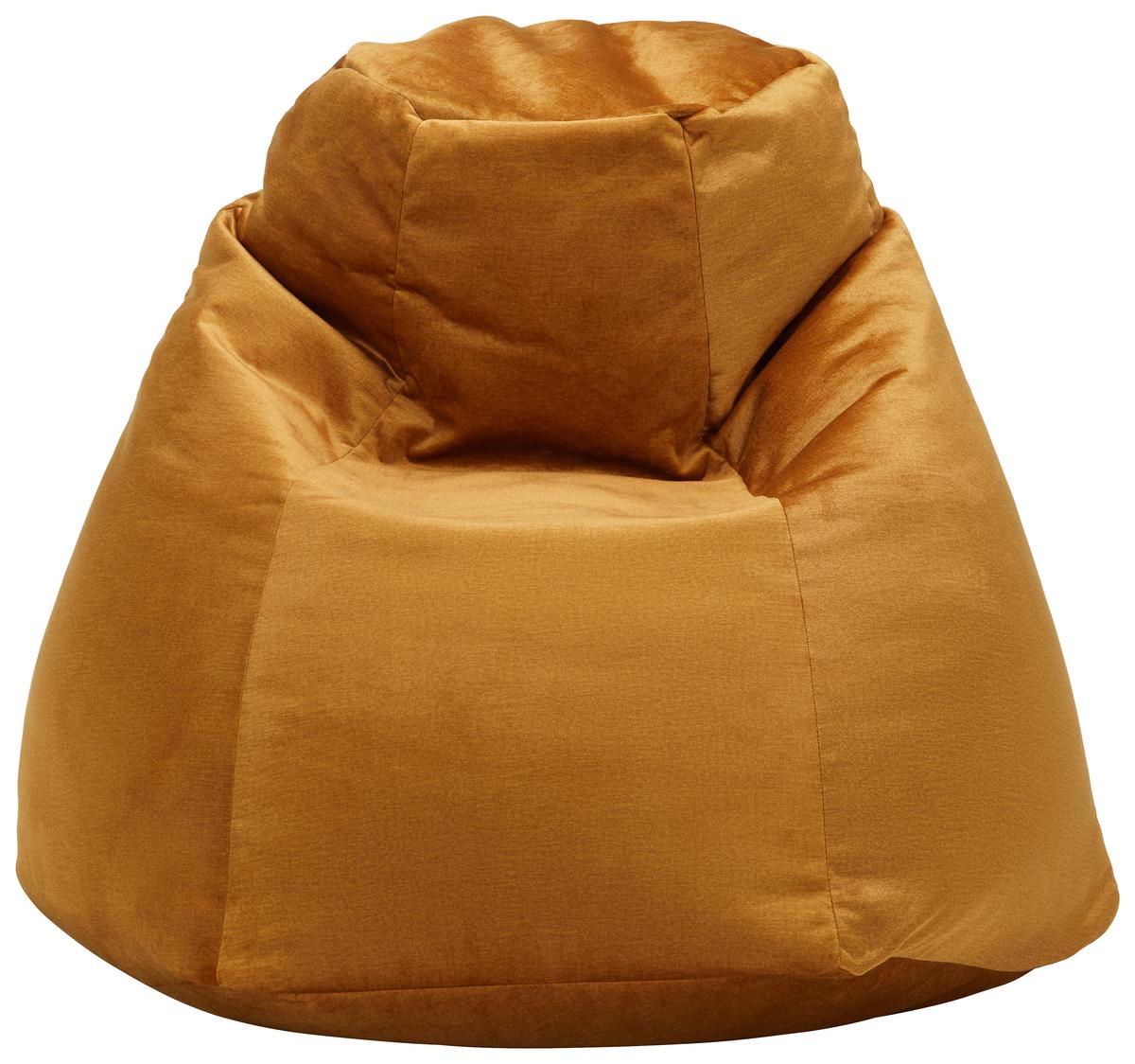 Sedací vak VERONA, hořčicová žlutá - antracitová/žlutá, textil (90/105/90cm) - Modern Living