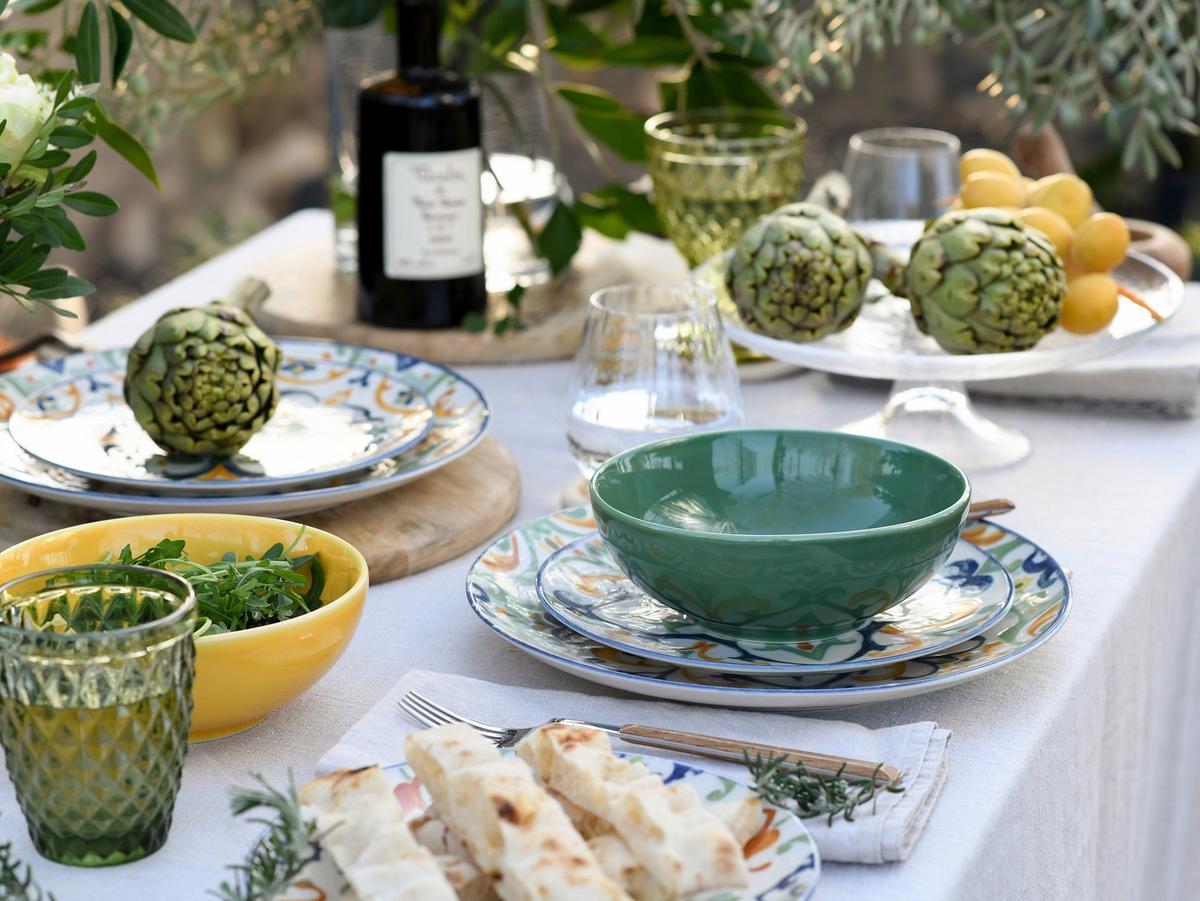 Tafelservice Giardini bunt Steinzeug, 12 -Teilig. - Multicolor, Basics, Keramik - Creatable