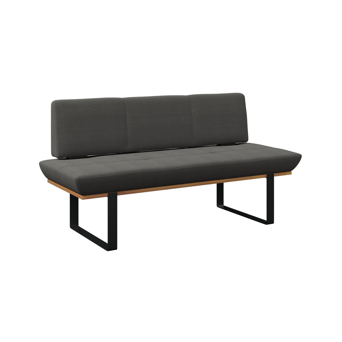 Sitzbank Tristan Webstoff schwarz, B: 170cm - Schwarz, MODERN, Holz/Textil (170/48/90cm) - James Wood