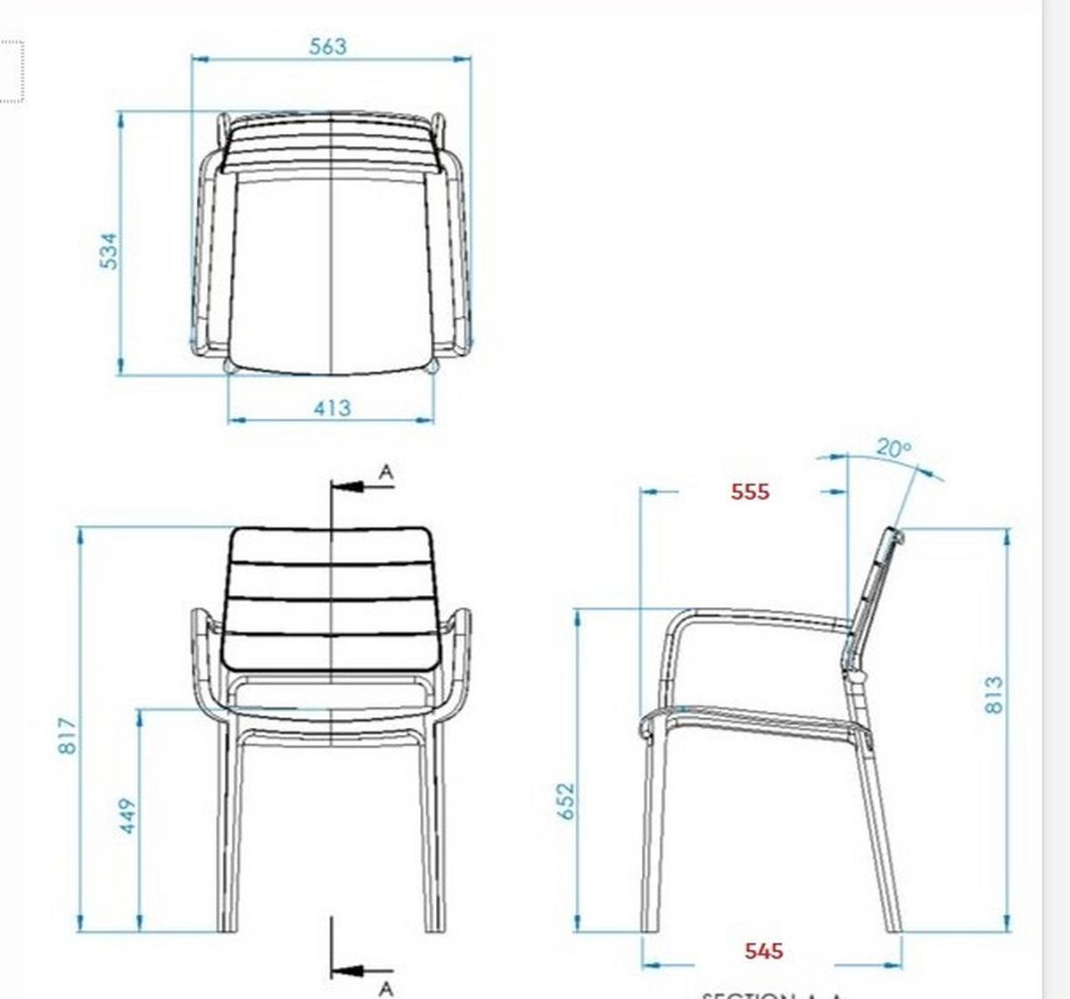 Gartenstuhl Porto Armlehnstuhl - Walnussfarben/Graphitfarben, Basics, Kunststoff (56,3/81,7/53,4cm)