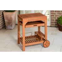 Servierwagen Echtholz Nautrfarben ausziehbar - Naturfarben, KONVENTIONELL, Holz (75/75/84cm) - Gardenson
