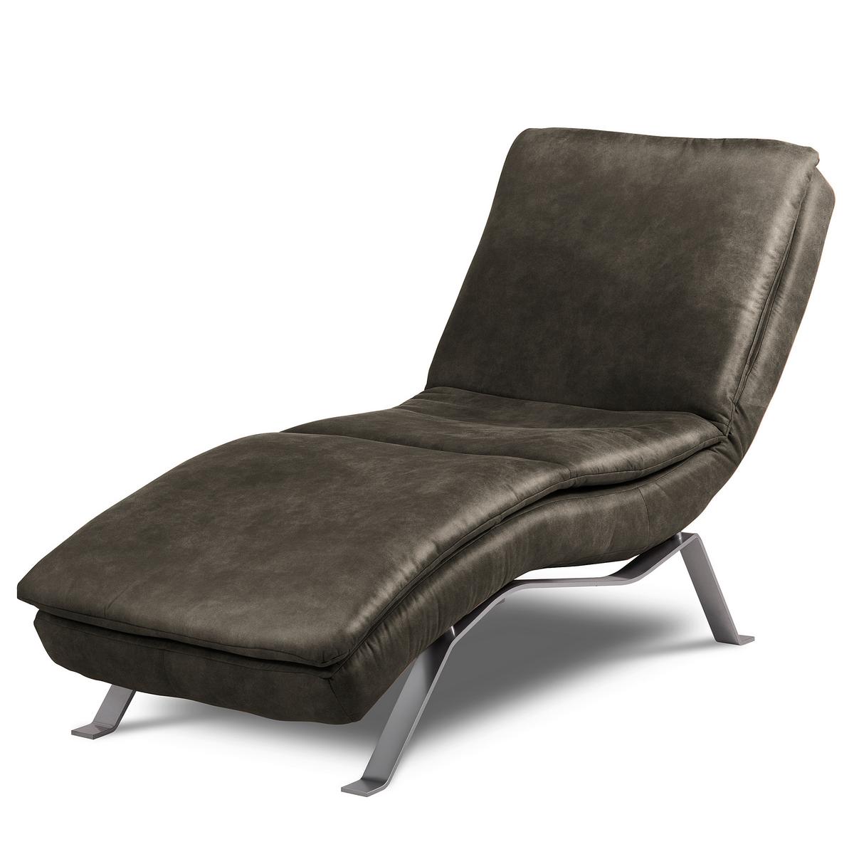 Relaxliege Silver Anthrazit, B: 65cm - Anthrazit/Silberfarben, Design, Textil (65/95/171cm) - Celina Home