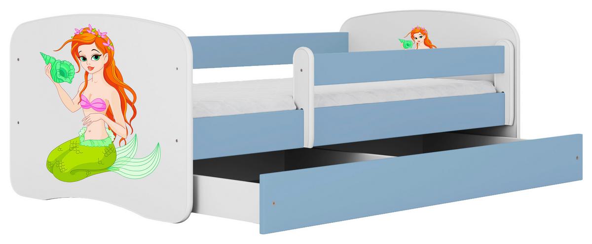Kinder-/Juniorbett Babydreams inkl. Matratze 80x160 - Blau/Birkefarben, MODERN, Holz/Holzwerkstoff (80/160cm) - MID.YOU