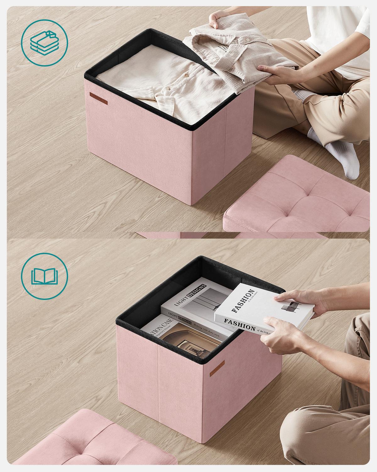 SITZBOX Rosa B: 41cm - Rosa, Basics, Holzwerkstoff/Textil (41/31/31cm)