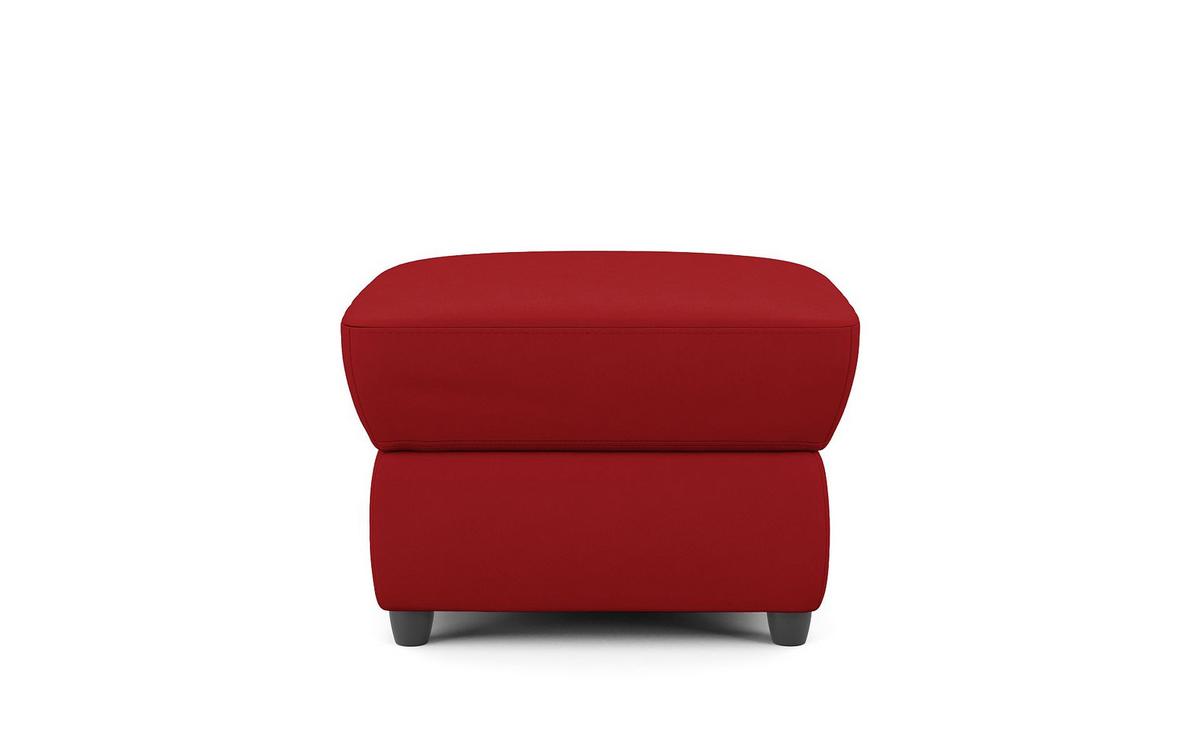 Polsterhocker Boston Rot Lederlook - Rot/Schwarz, KONVENTIONELL, Textil (68/45/68cm) - Livetastic