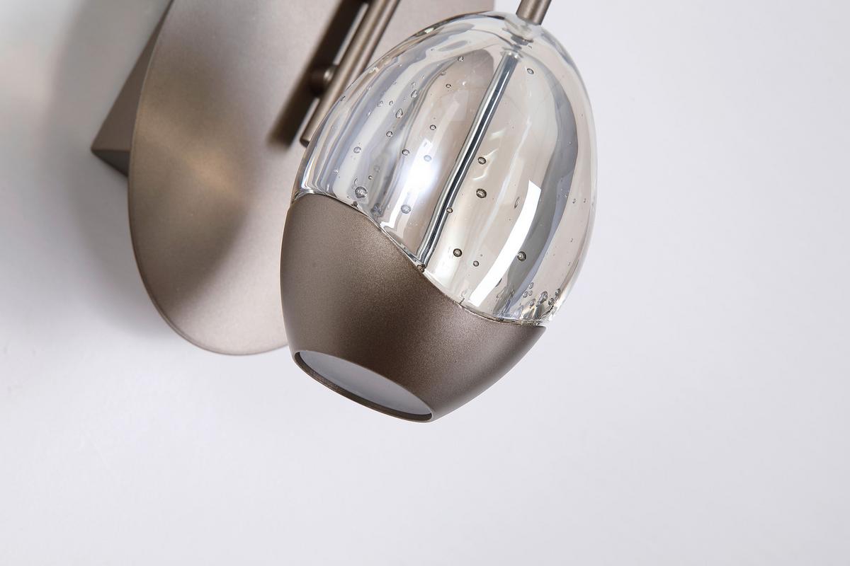 LED-Wandleuchte Charm Champagner Beige Transparent - Champagner/Transparent, Trend, Glas/Metall (25,5/13/19cm)