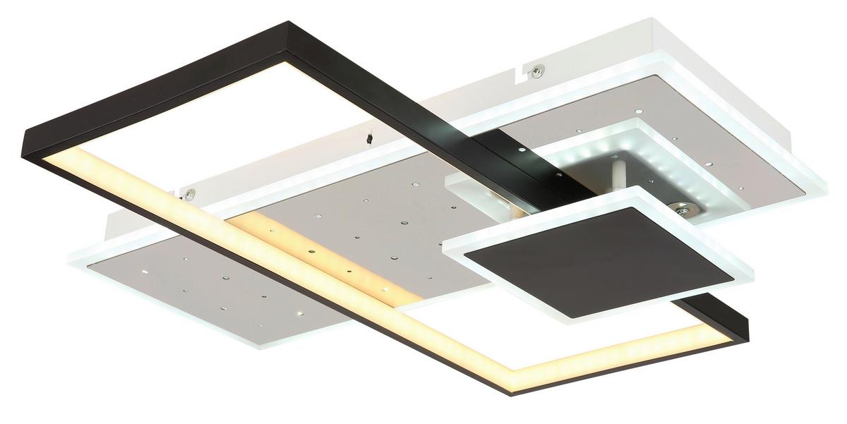 LED-Deckenleuchte 67146 - Opal/Schwarz, Design, Kunststoff/Metall (50/50/7,2cm) - Globo