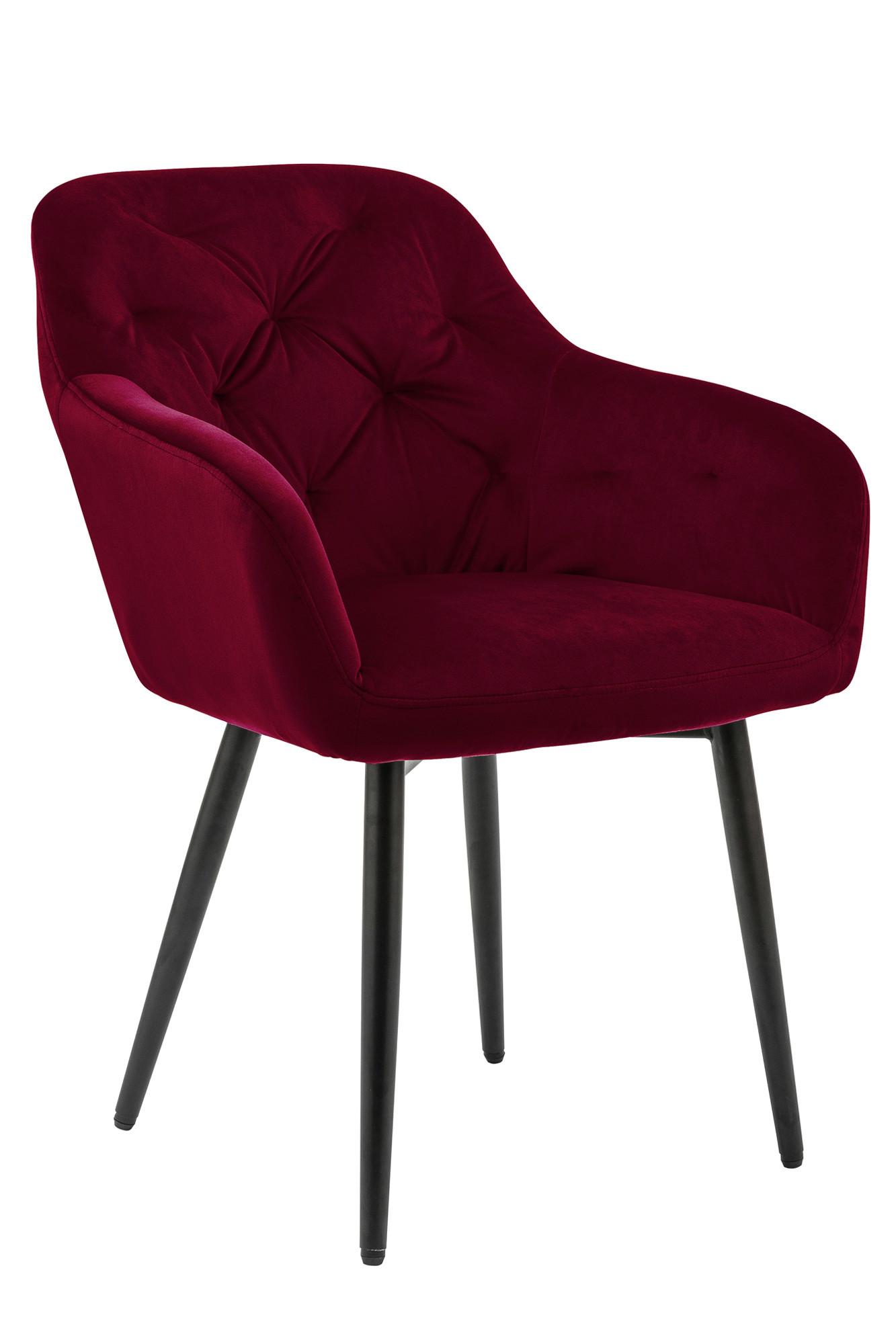 Armlehnstuhl Rot B: 61 cm - Rot/Schwarz, MODERN, Textil/Metall (61/85/45cm) - Livetastic