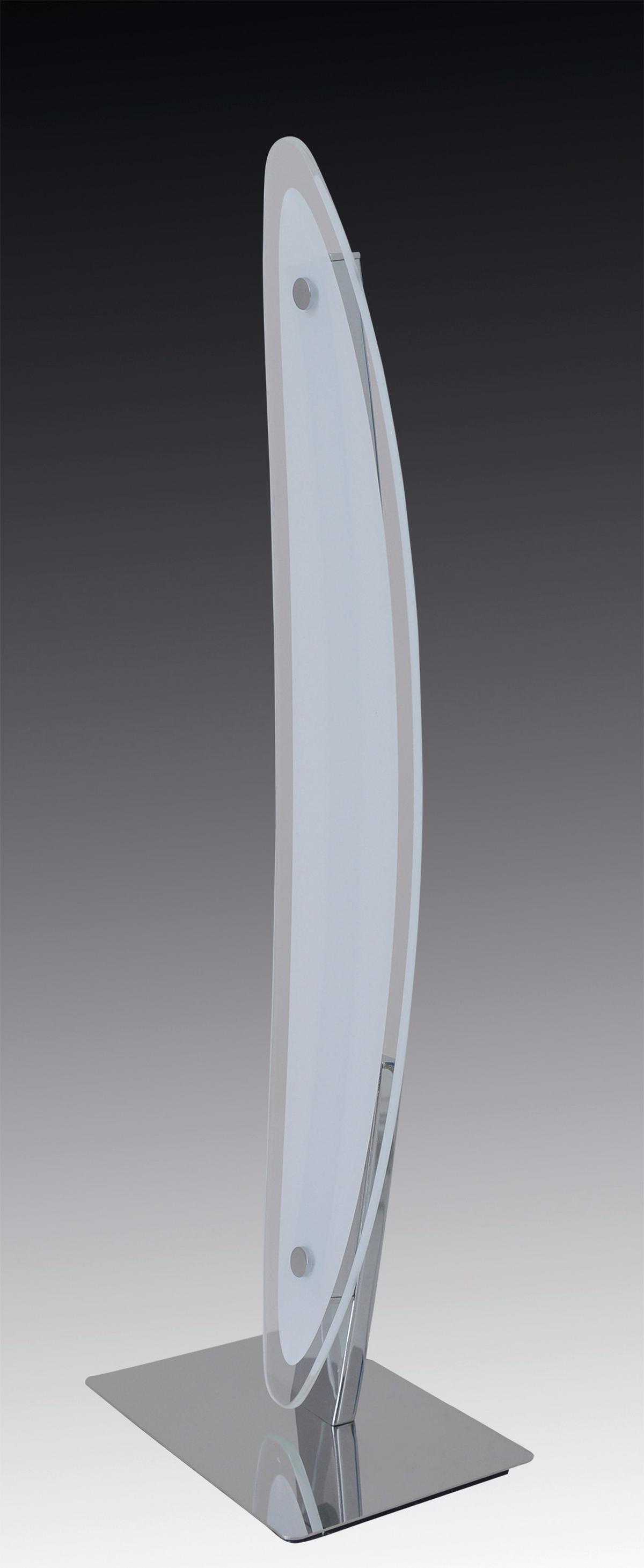 LED-Tischlampe Surf dimmbar Chromfarben Surfbrett Design - Chromfarben, Basics, Glas/Metall (43cm) - Näve