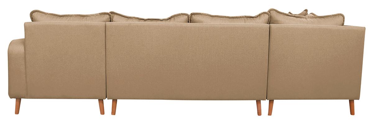 Wohnlandschaft Beata Sandfarben U: 167x296x170 cm - Sandfarben/Wengefarben, Design, Textil (167/296/170cm) - Livetastic