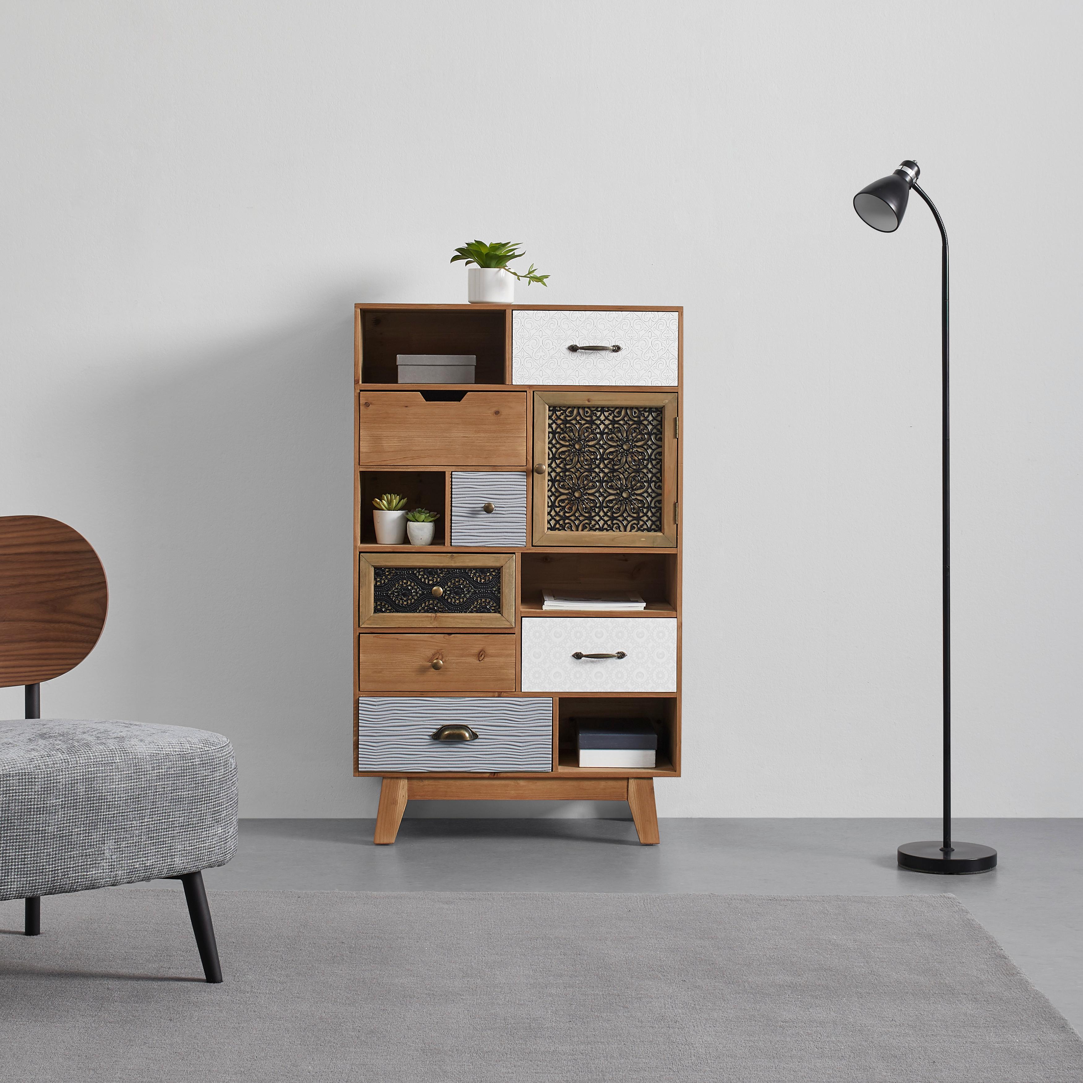 Komoda FRAME - viacfarebná/čierna, Modern, drevo (68/112/34cm) - Modern Living