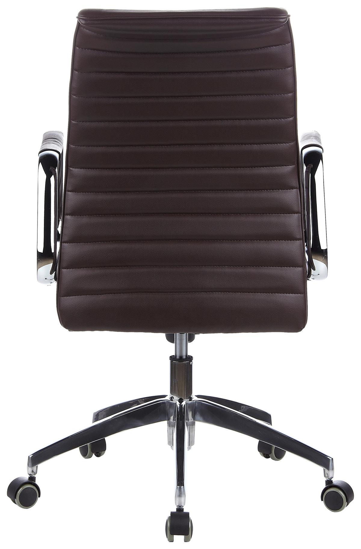 Drehstuhl Aspera 10 Dunkelbraun - Dunkelbraun/Silberfarben, MODERN, Leder/Kunststoff (59/114/50cm) - MID.YOU