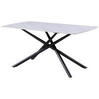 Étkezőasztal Mailand - fekete/fehér, Modern, fém/kerámia (140/75/90cm)